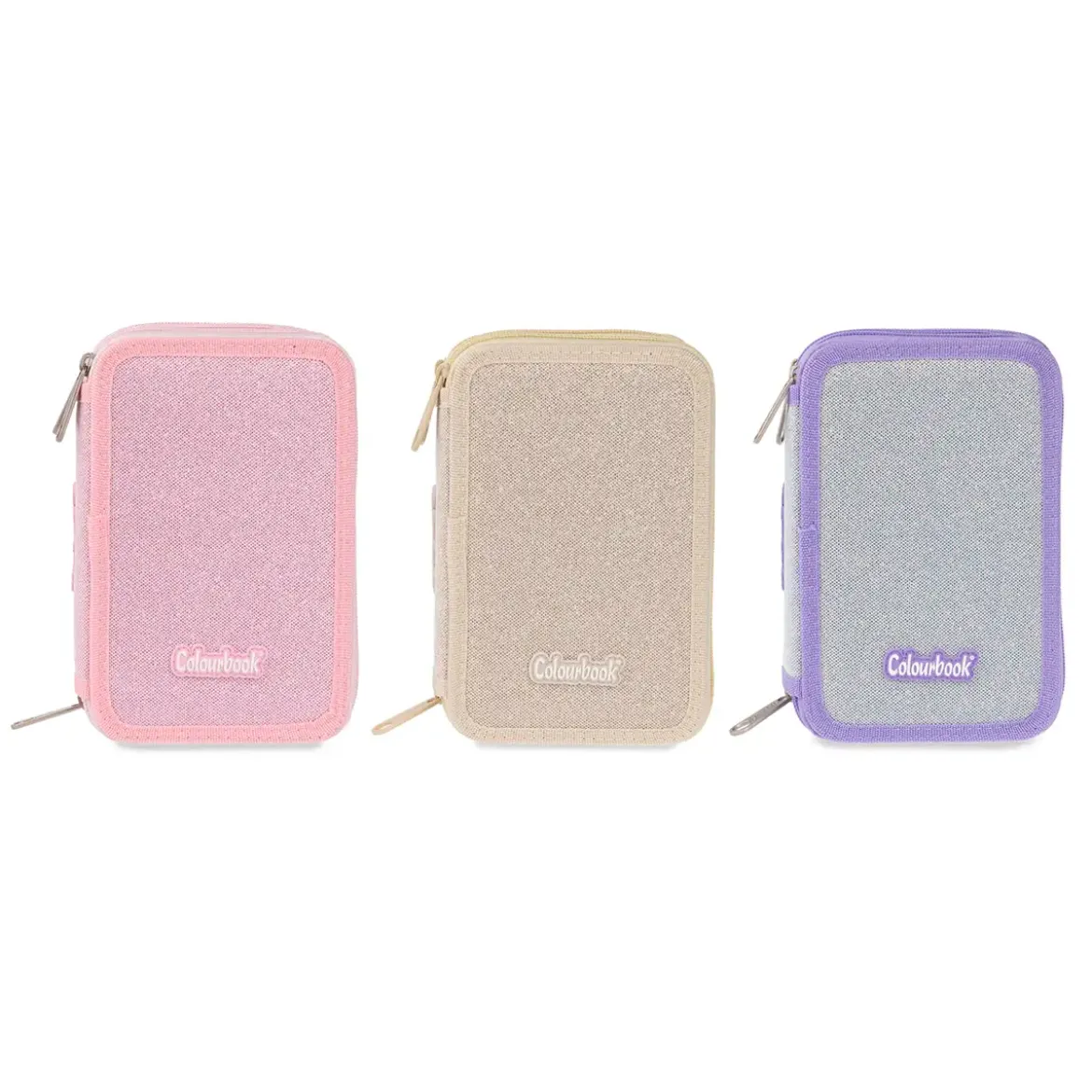 Astuccio 3 zip Glitter – Completo di 44 pezzi
