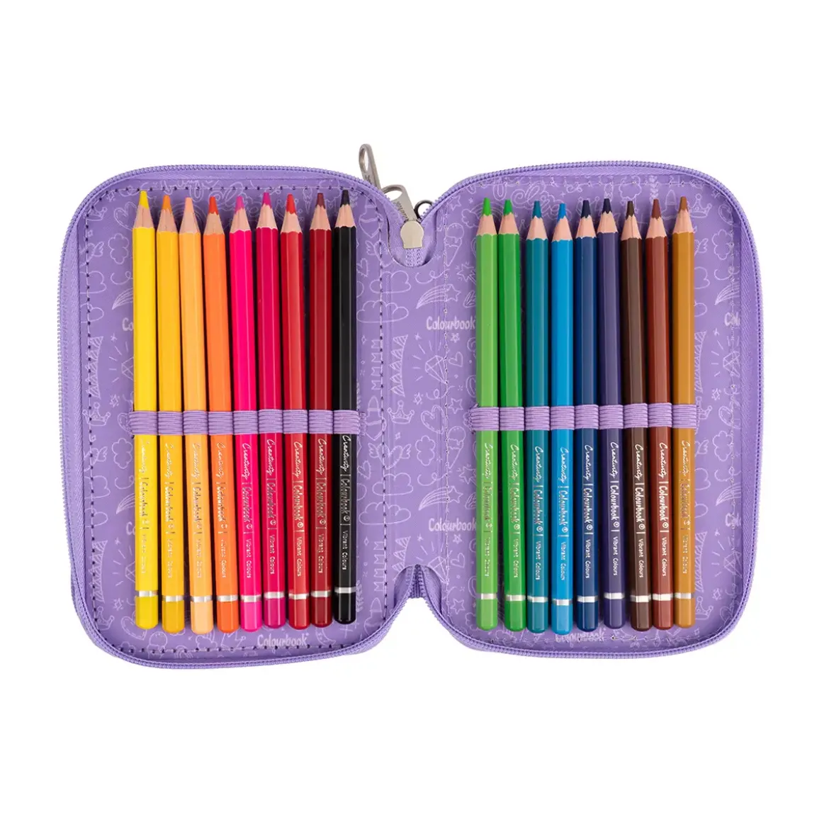 Astuccio 3 zip Glitter – Completo di 44 pezzi