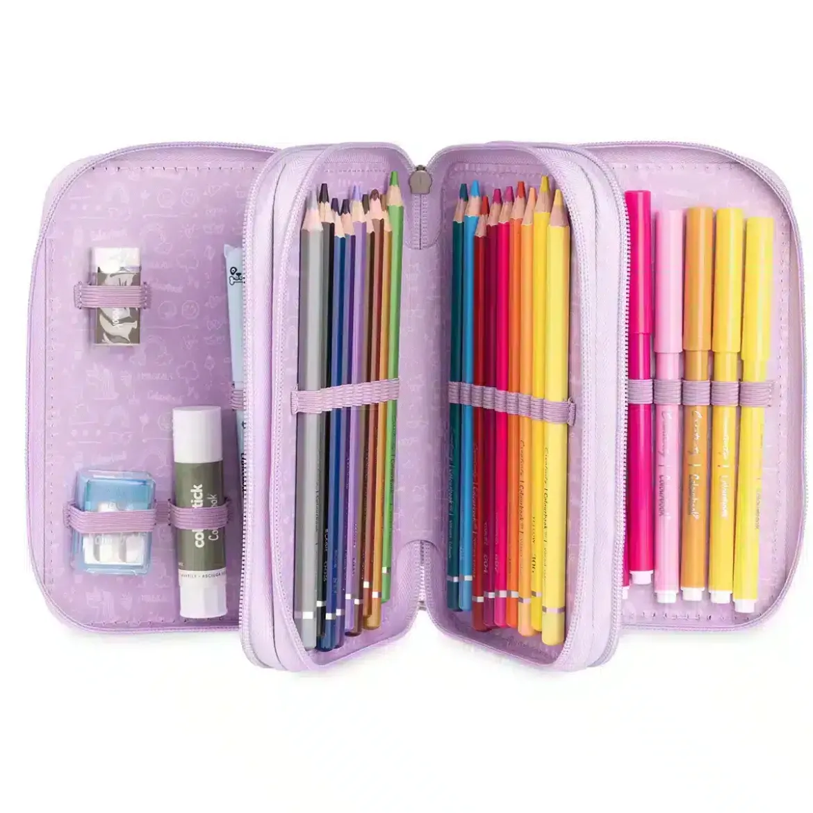 Astuccio 3 zip Unicorn – Completo 44 pezzi