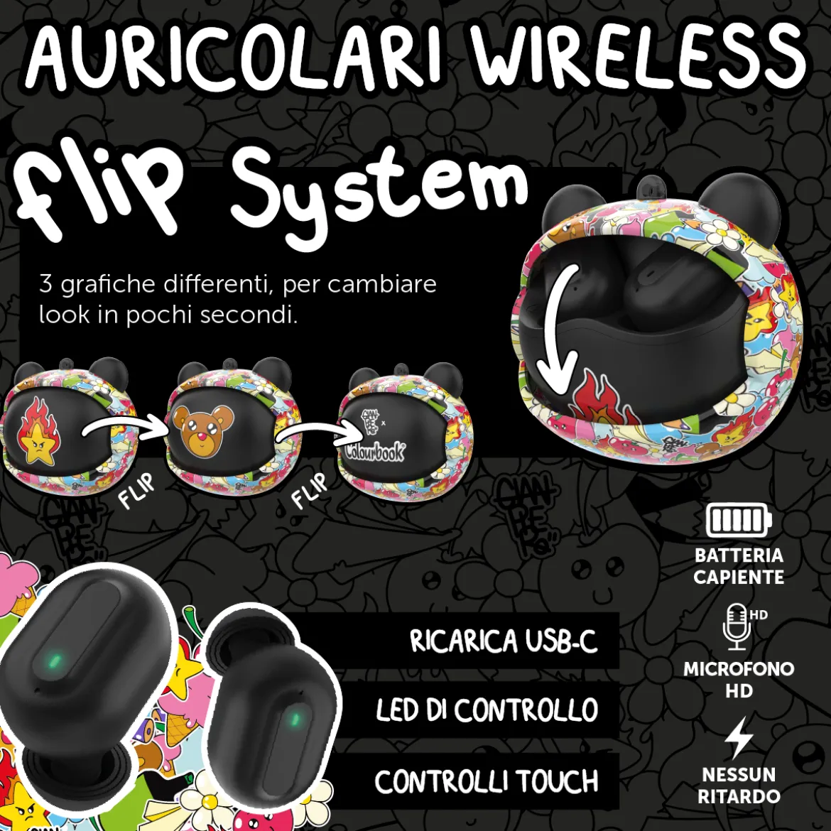 Auricolari Bluetooth 5.3 Gianpiero x Colourbook