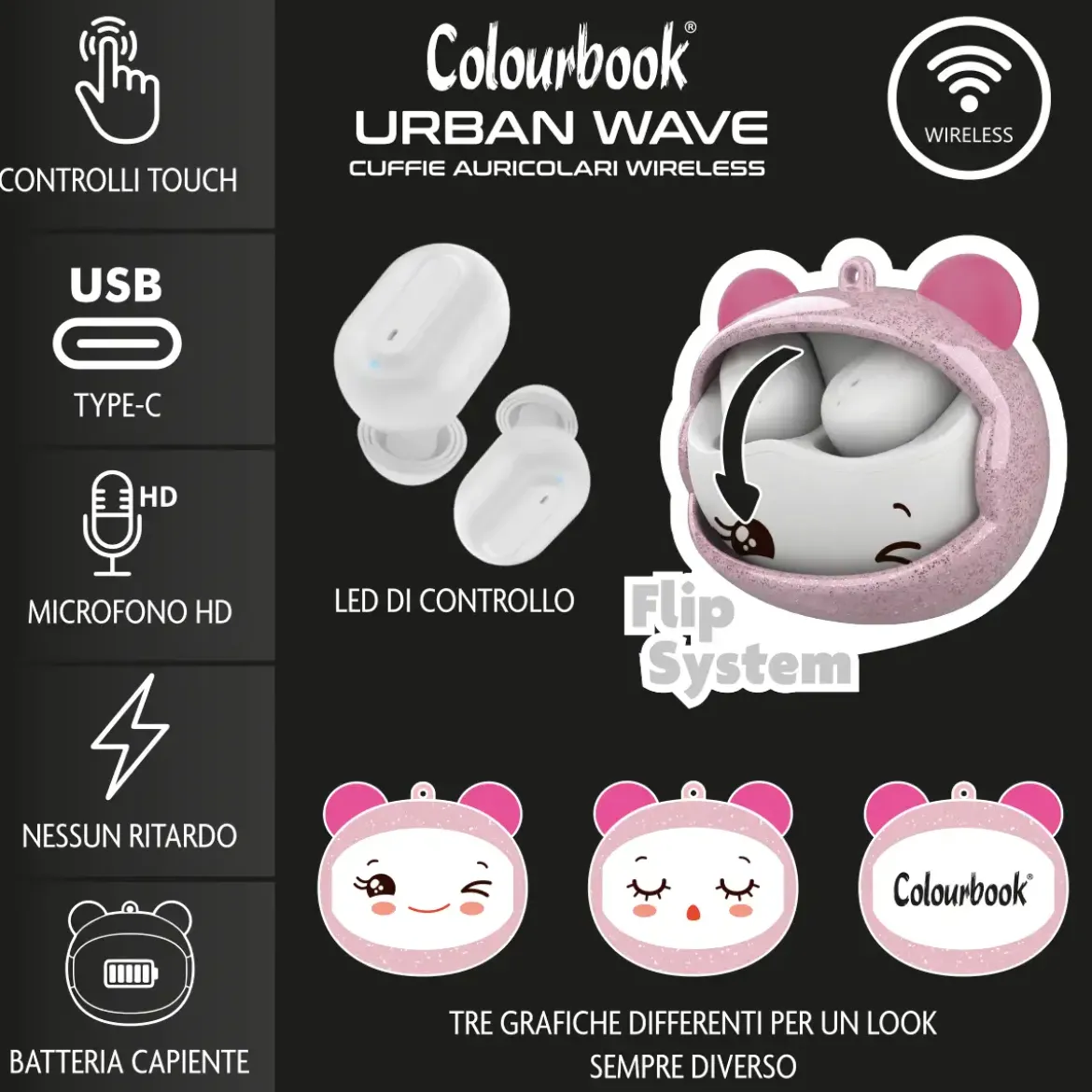 Auricolari Bluetooth 5.3 Glitter Wave