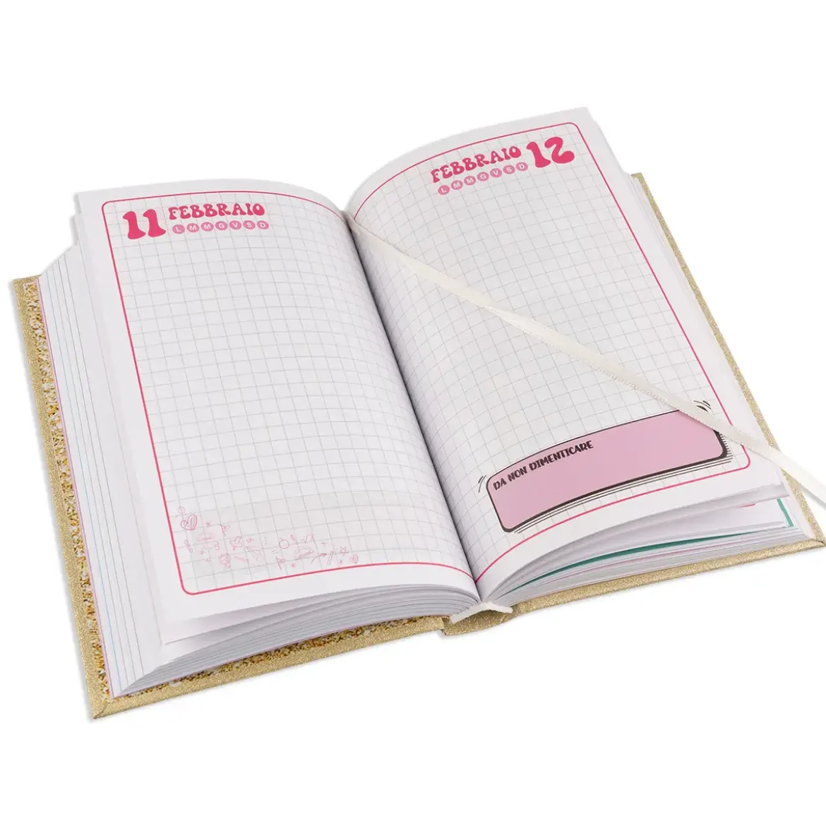 Diario scolastico Glitter 2026-27 non datato