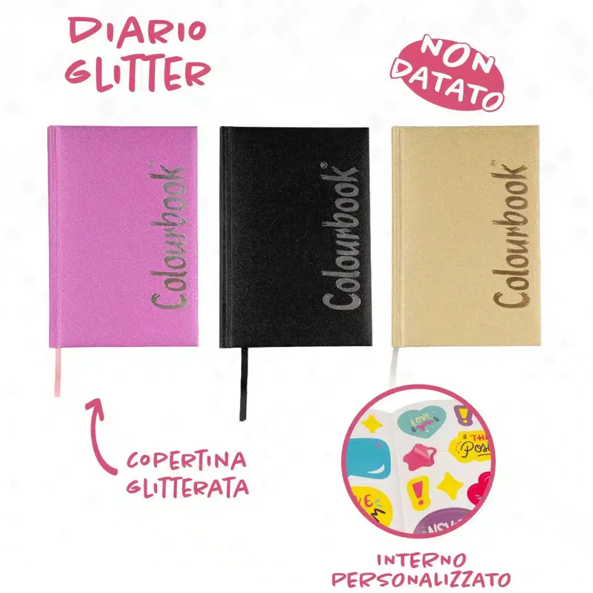 Diario scolastico Glitter 2026-27 non datato
