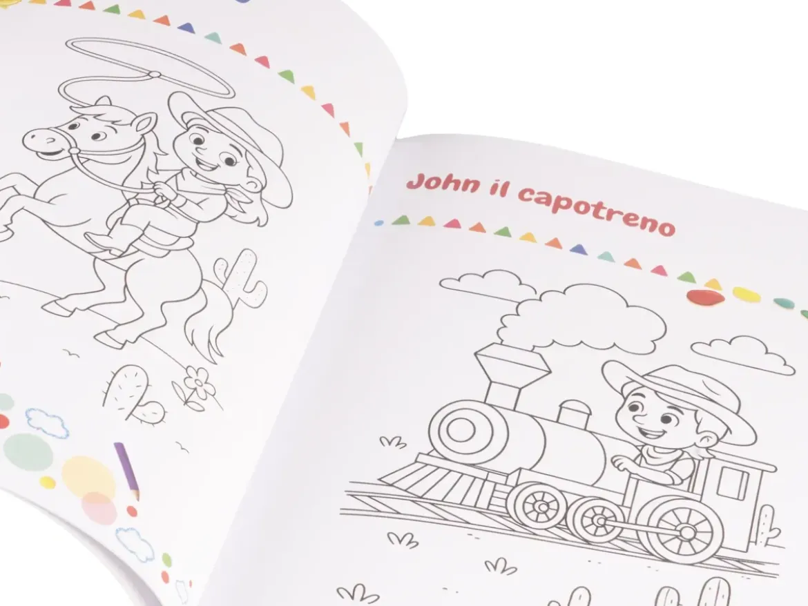 Libro da colorare per bambini Far West