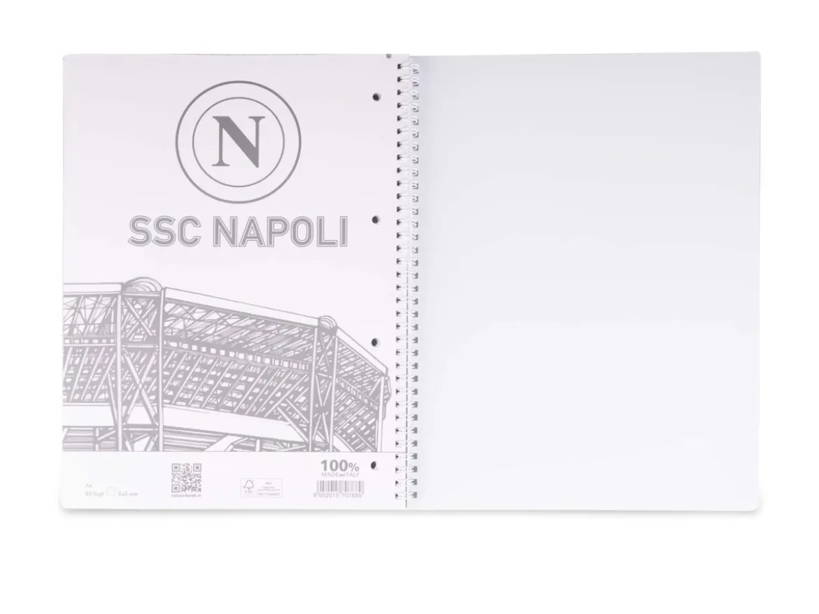 Quaderno a spirale A4 SSC Napoli – Quadretti 5 millimetri