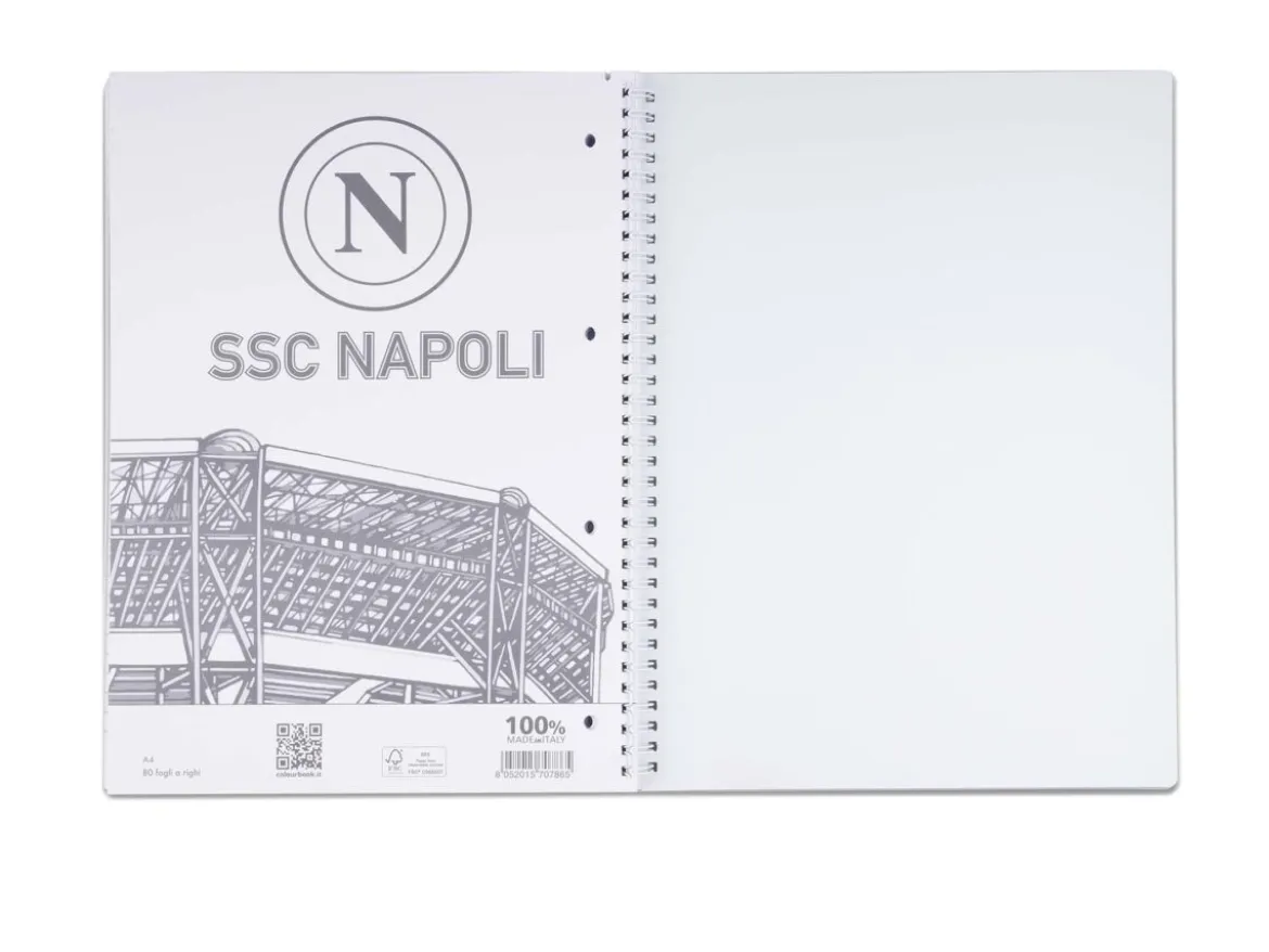 Quaderno a spirale A4 SSC Napoli – Righe medie e superiori