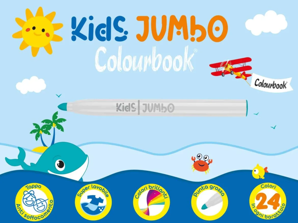 Scatola 24 pennarelli punta grossa – Kids Jumbo