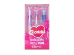 Set 3 evidenziatori doppia punta Duo Tone Coccolotti