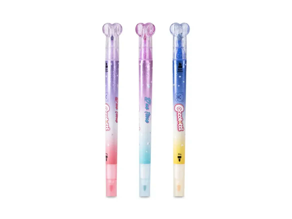 Set 3 evidenziatori doppia punta Duo Tone Coccolotti