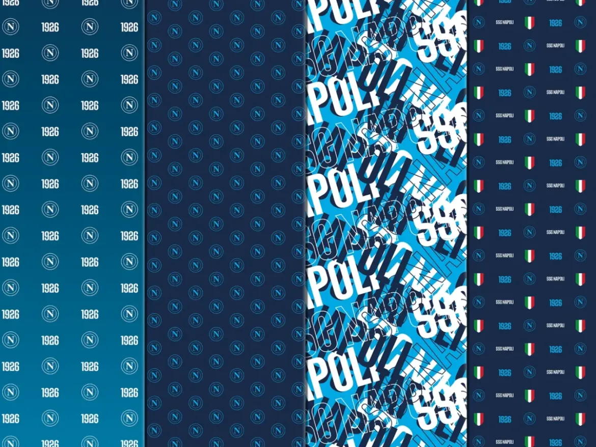 Set 4 fogli carta regalo SSC Napoli