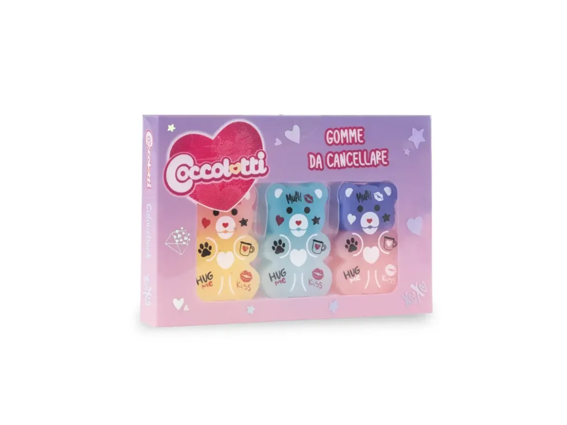 Set 3 gomme da cancellare Coccolotti Love&Tell