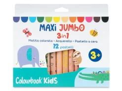 Set 12 matite colorate Maxi Jumbo 3 in 1