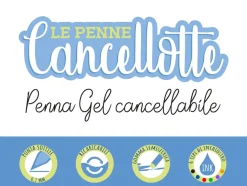 Set 10 penne Cancellotte +2 in omaggio – 6 inchiostri assortiti