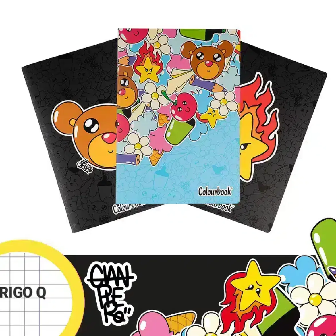 Set 3 quaderni A4 Gianpiero Rigo Q – Quadretti 5mm con margine